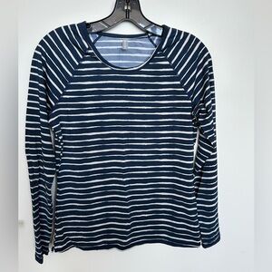 Garnet Hill Swim Shirt Blue & White Stripe Size S NWOT